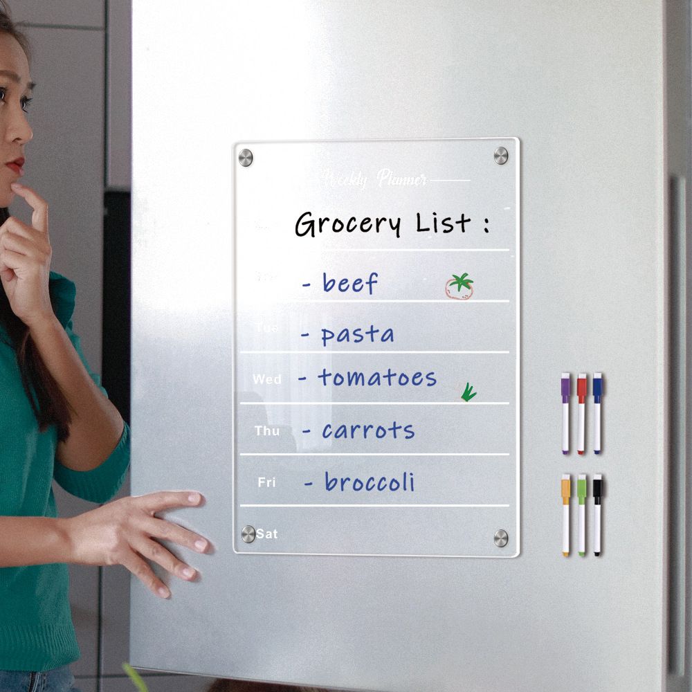 8"x12" Weekly Meal Planner Magnetic Acrylic Board view 2