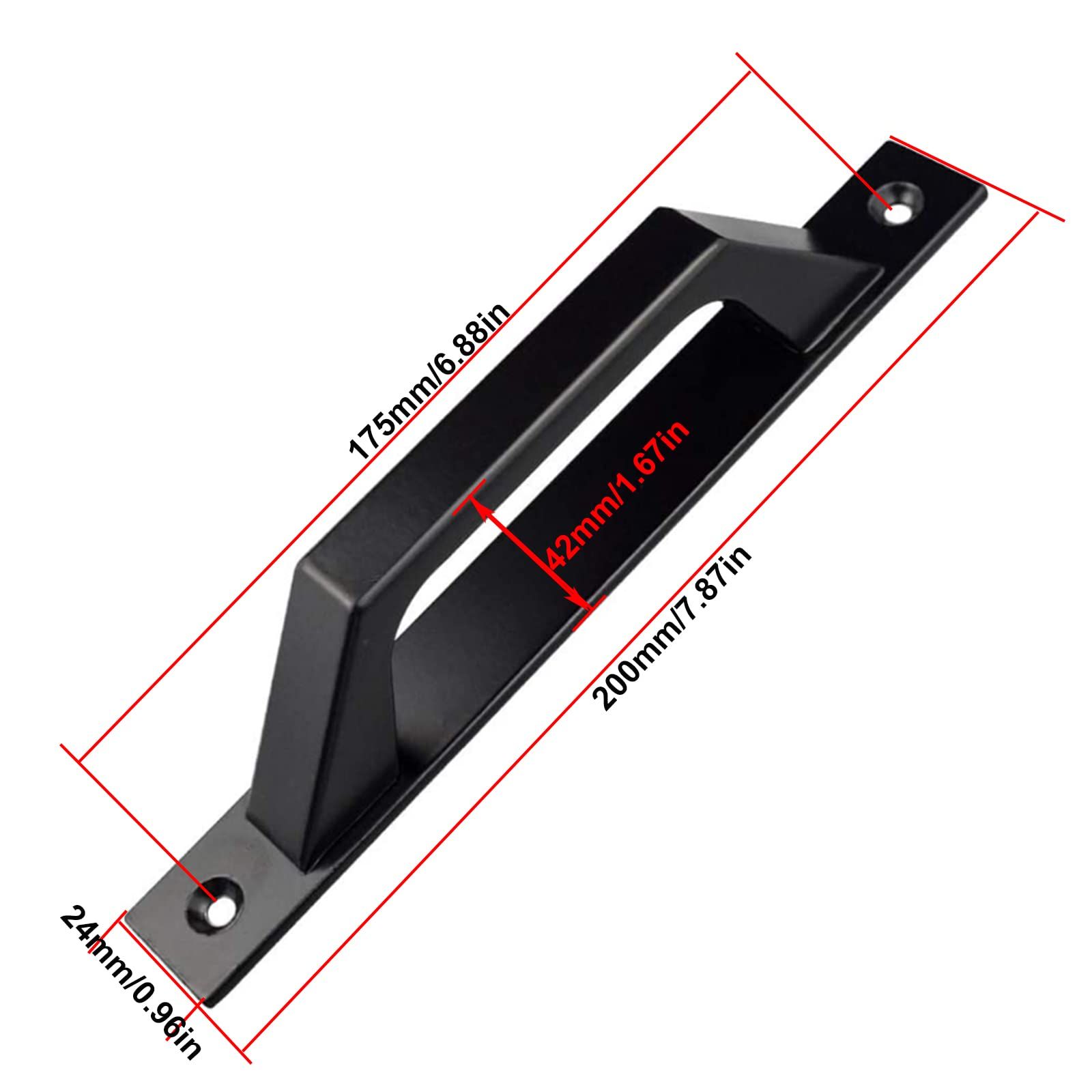 4 pcs Carbon Steel Sliding Barn Door Handle Wood Gate Door Pull Handle 19.6cm view 3