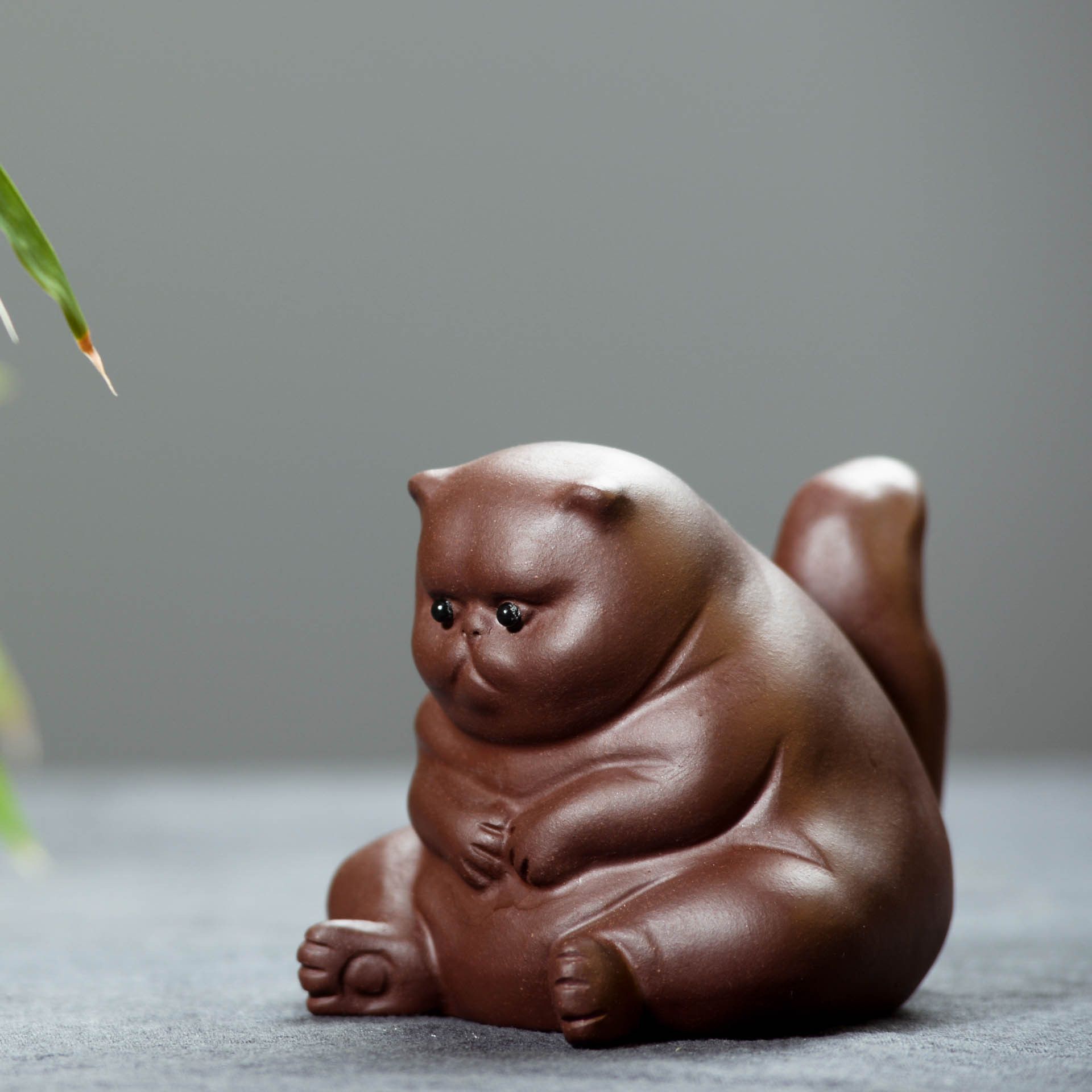 Angry Cat Tea Pet Tea Pet Cat Tea Pet Tea Pet Angry Unhappy Cat Bat Figurine view 5
