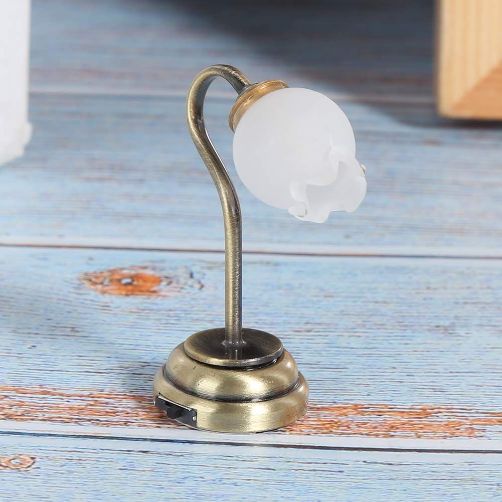 1:12 Desk Flower Lamp, Dollhouse Miniature Model Toy, LED Desk Lamp view 5