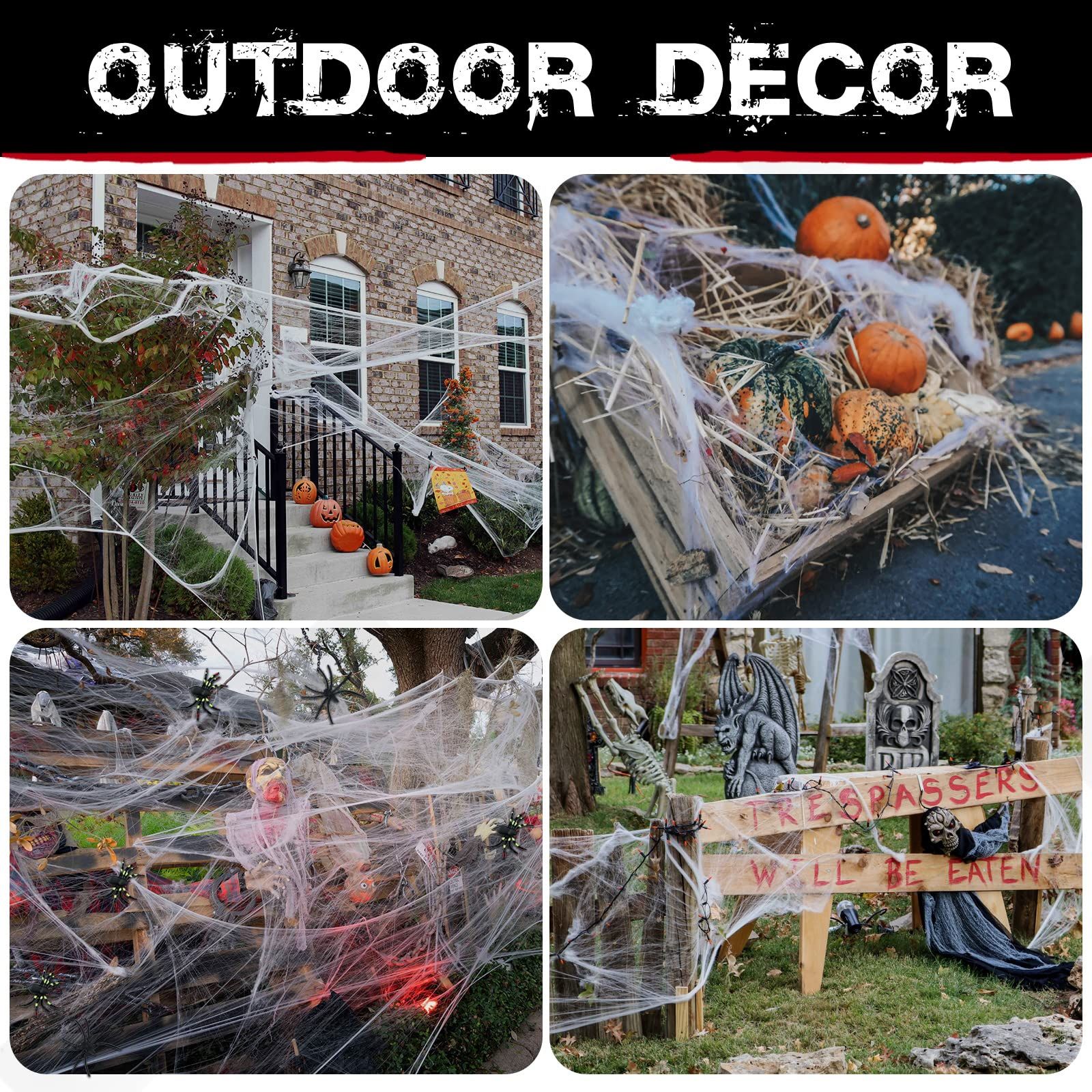 Spider Webs Halloween Decorations Bonus with 40 Fake Spiders view 5
