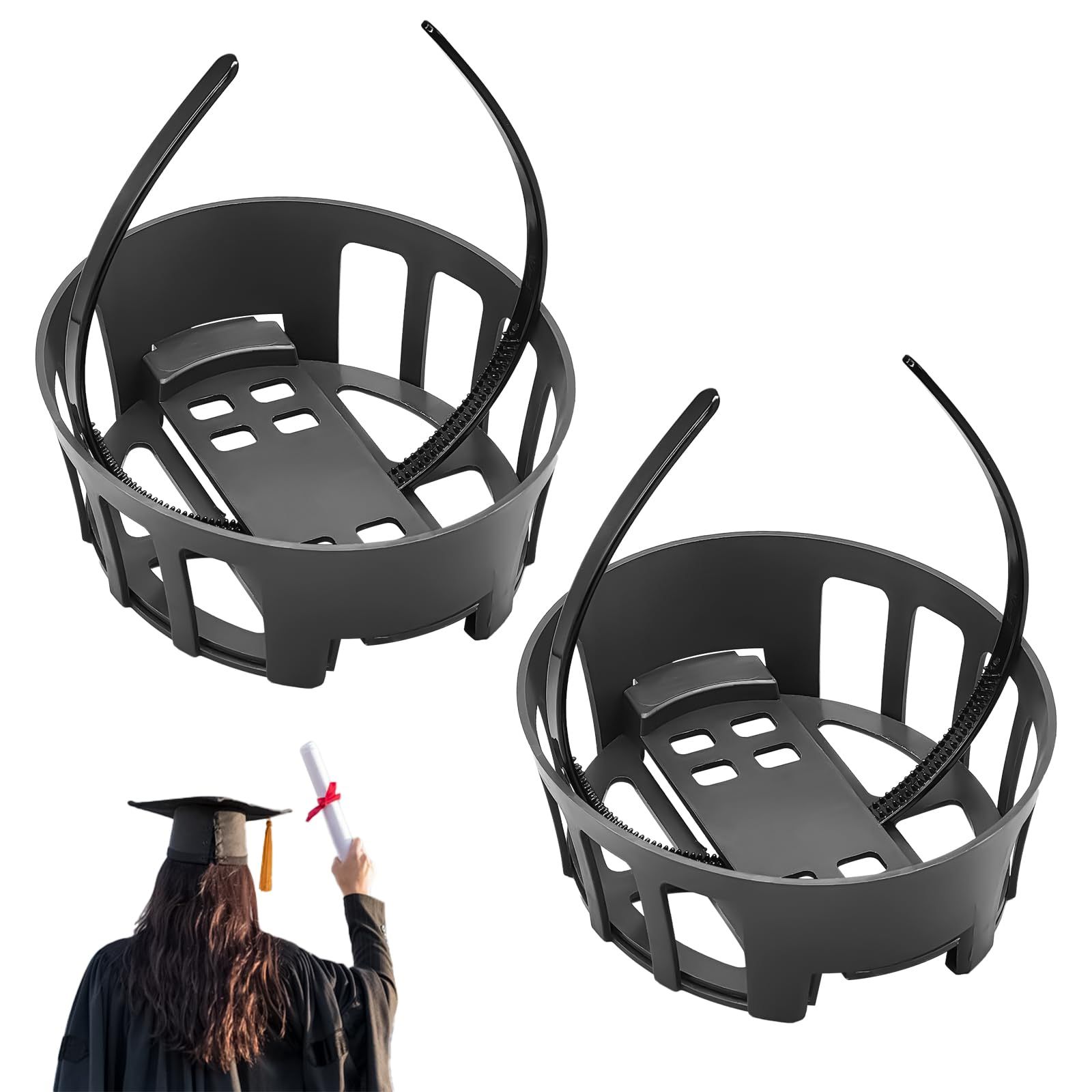 2Pcs Graduation Cap Headband Secures Your Headbands Upgrade Insert Hairstyle — image 1