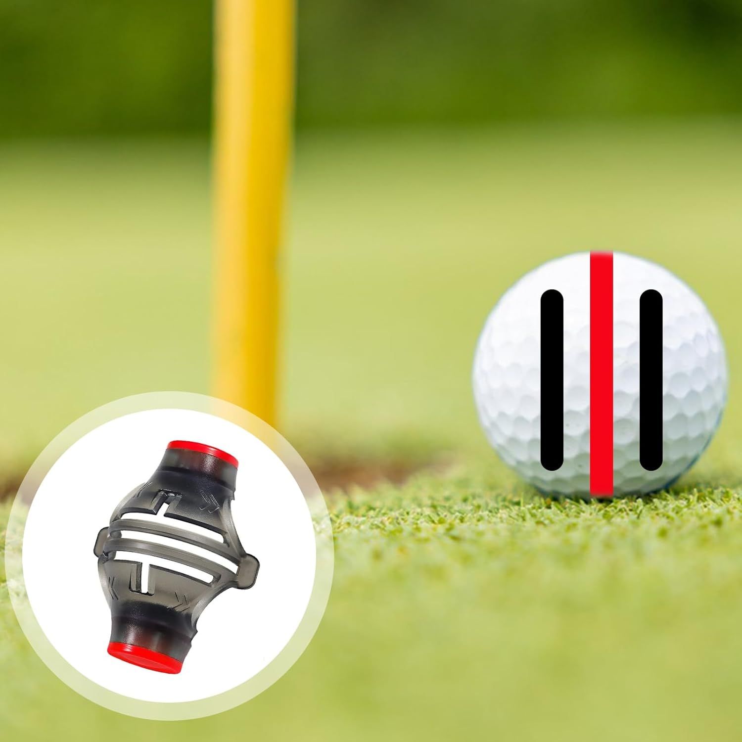 Golf Ball Line Marker 360-Degree Rotation Drawing Tool and Mark Pens Set view 5