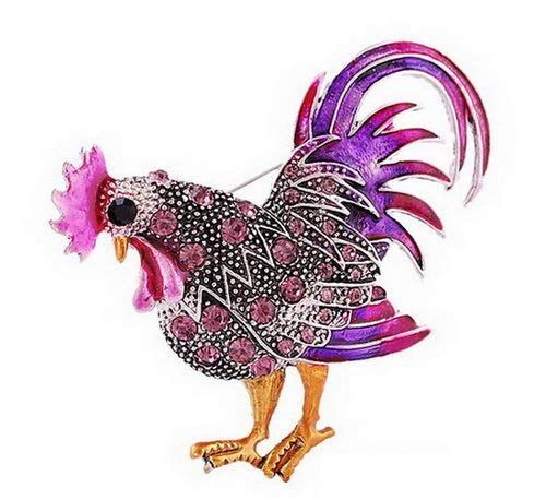 Trendy Big Rooster Brooch French Jewelry Fashion Multicolor Crystal Brooches — image 1