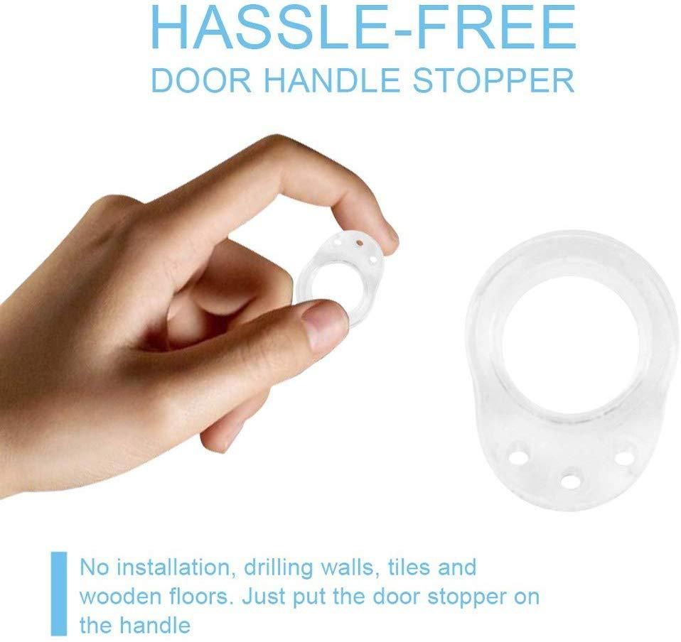 8pcs Door Stopper Transparent Silica Gel Door Handle Buffer Wall Protection view 2