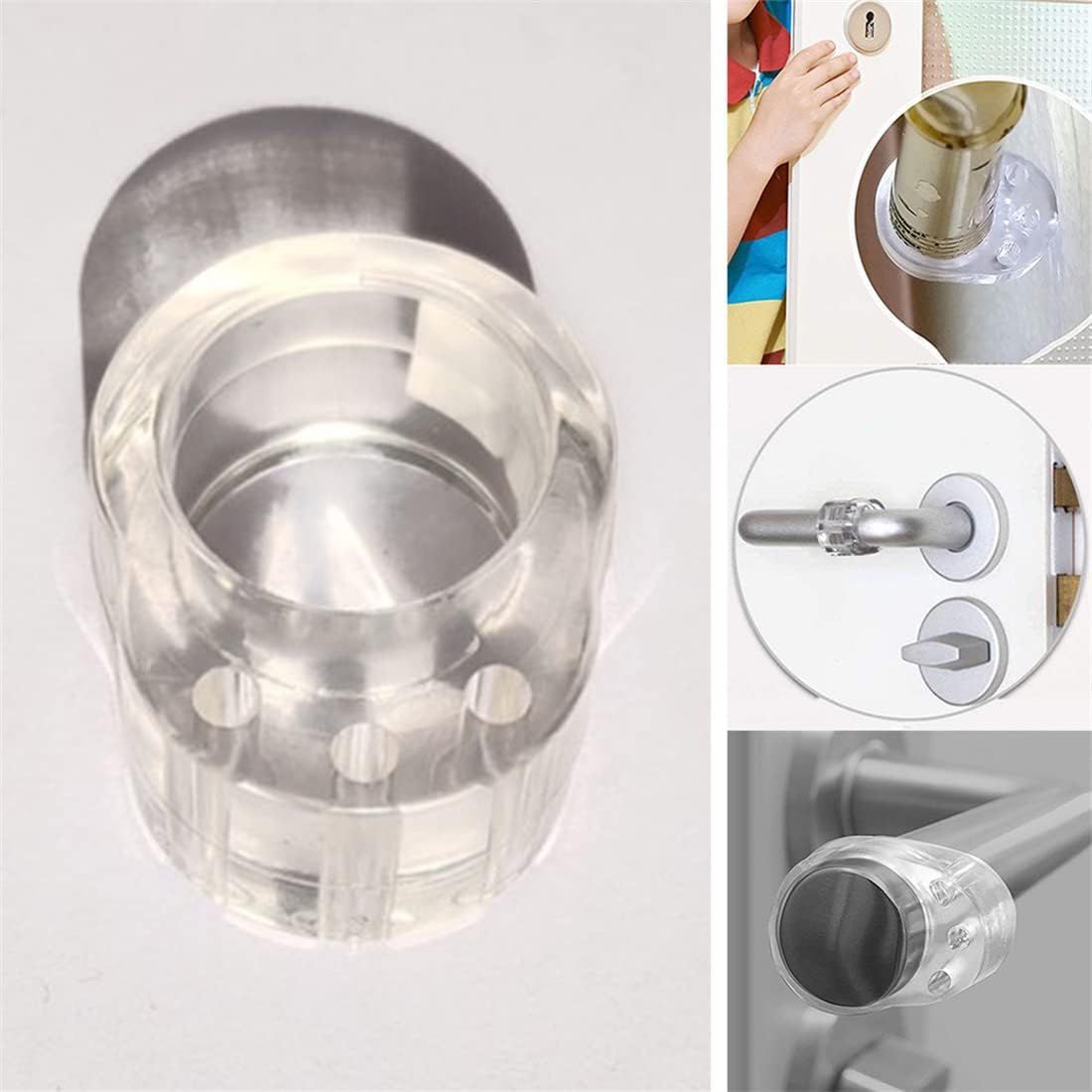 8pcs Door Stopper Transparent Silica Gel Door Handle Buffer Wall Protection view 5