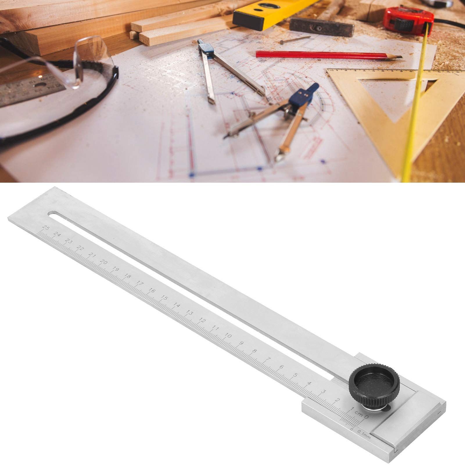 Sliding Line Ruler Precision Carbon Steel Ruler Woodworking Parallel Ruler view 2
