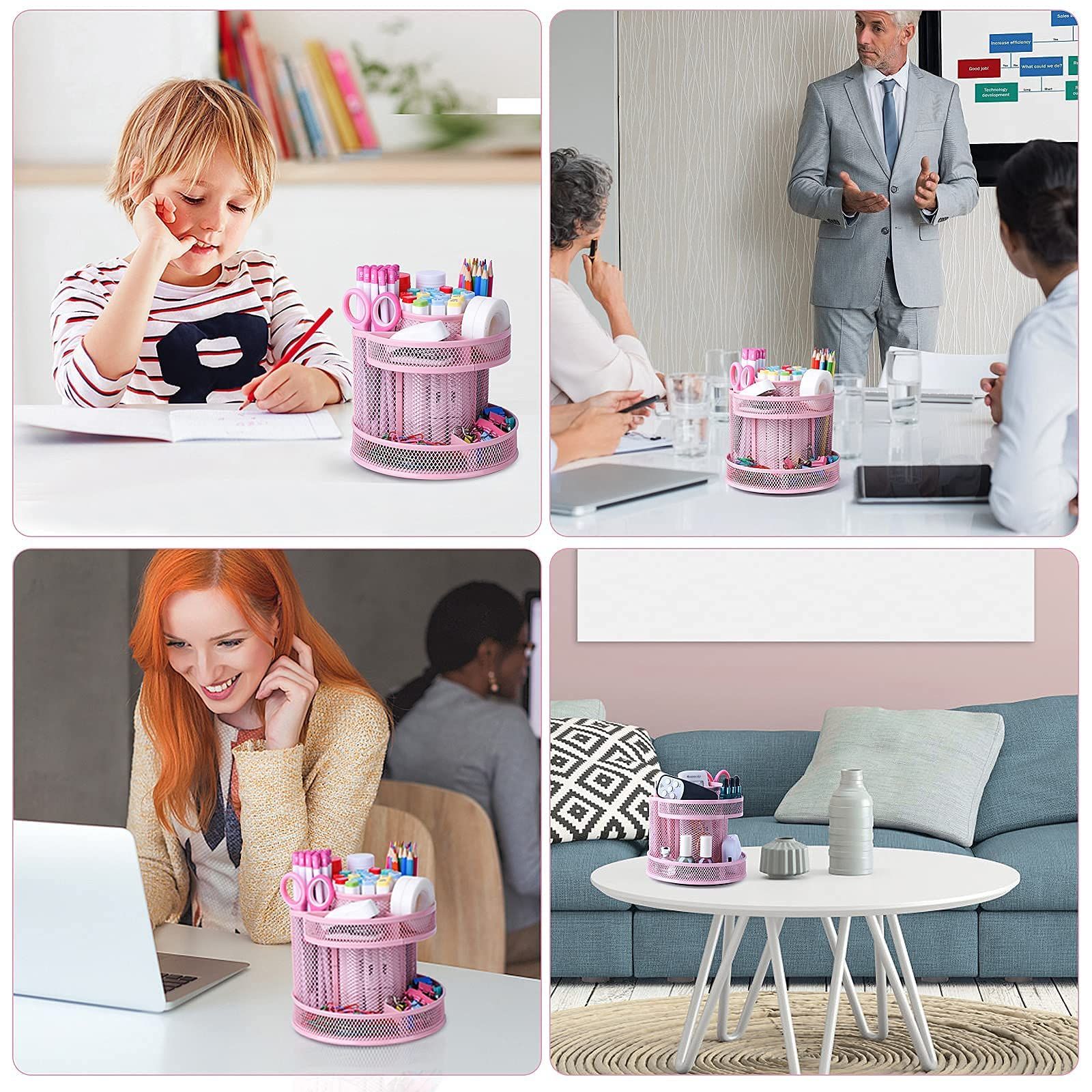 Pink Kawaii Desk Supplies and Accessories view 2
