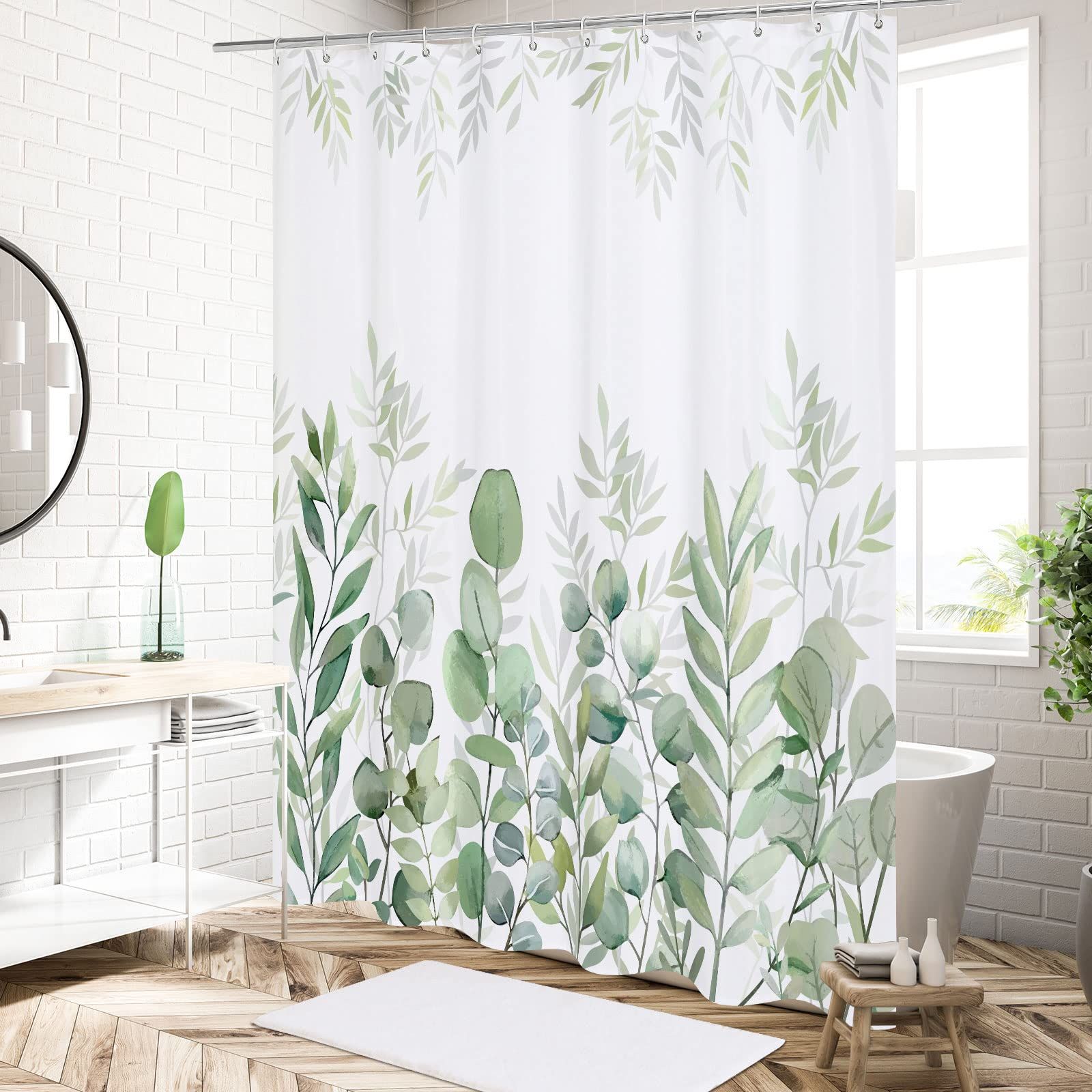 Green Eucalyptus Shower Curtain view 2