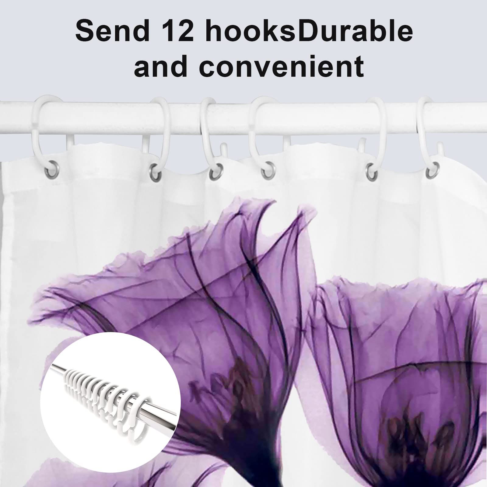 Purple Shower Curtain Tulip view 5