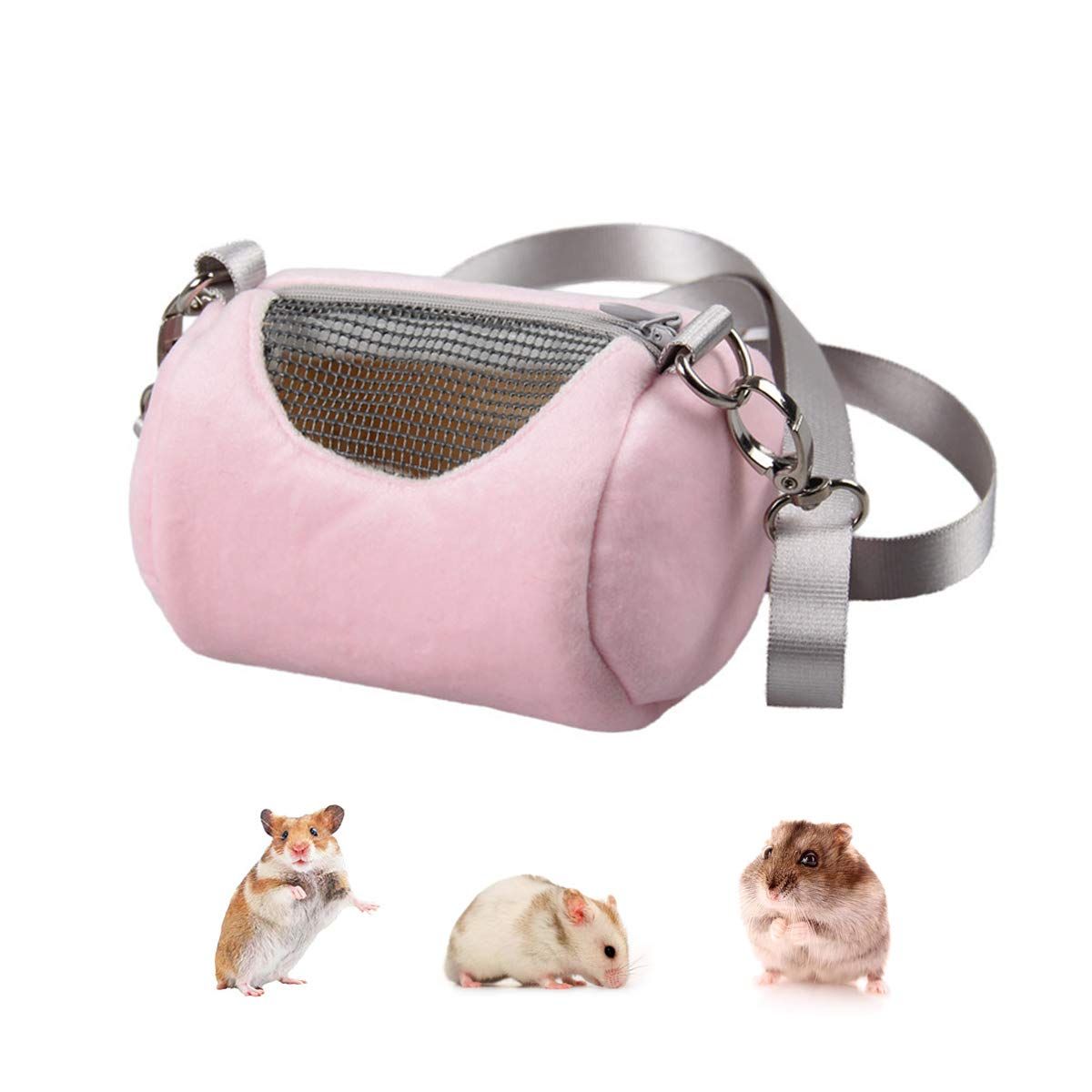 Dwarf Hamster Carrier Bag Portable Cylinder Warm Outdoor Bag with Adjustable — image 1