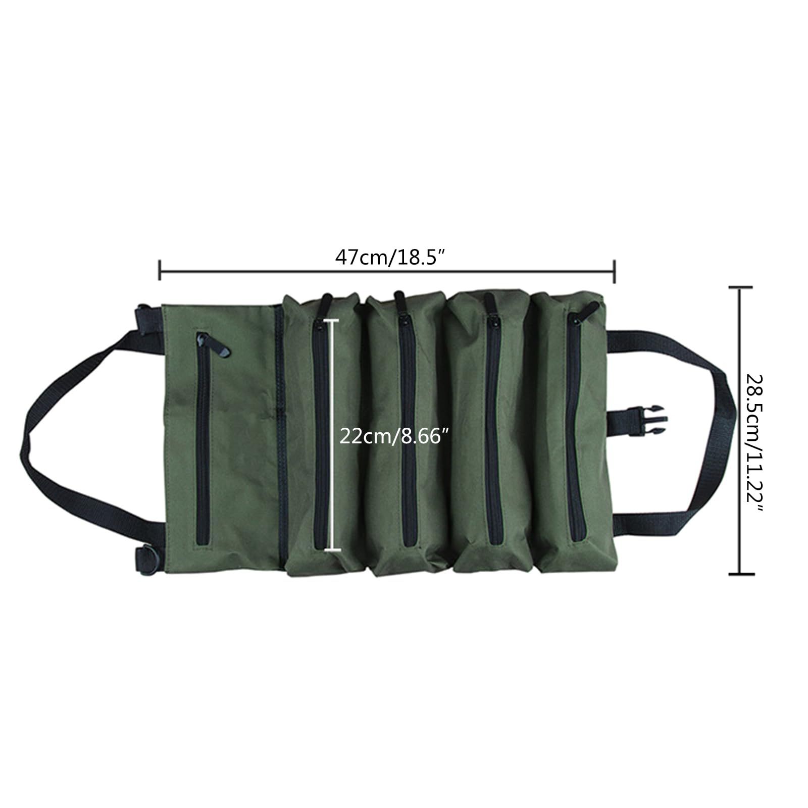 Tool Roll Bag Canvas Tool Bag Roll Up Pouch Small Tool Bag With 5 Pockets view 5