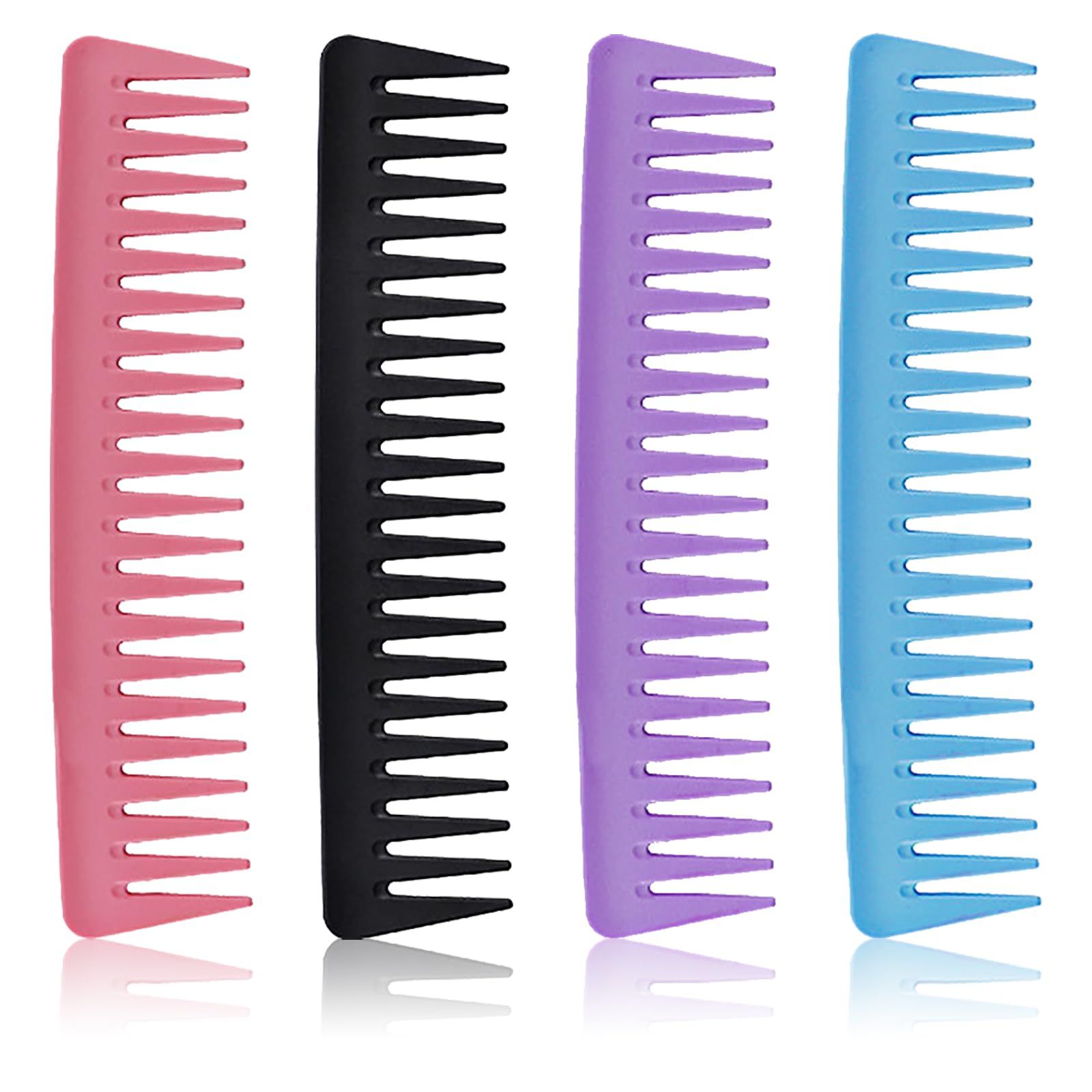4 Pieces Large Wide Tooth Comb & Large Detangling Comb for Curly Straight Wet — image 1