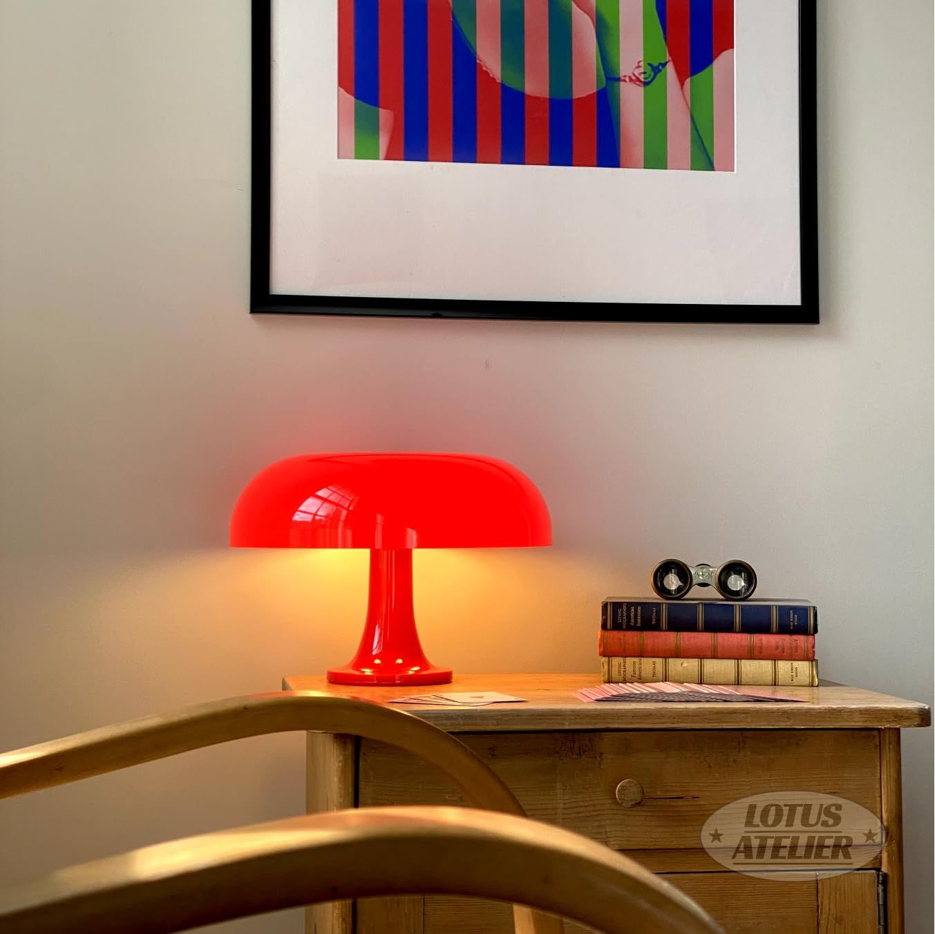 Red Mushroom Lamp for Room Aesthetic Modern Lighting for Bedroom Mid Century lamp view 2