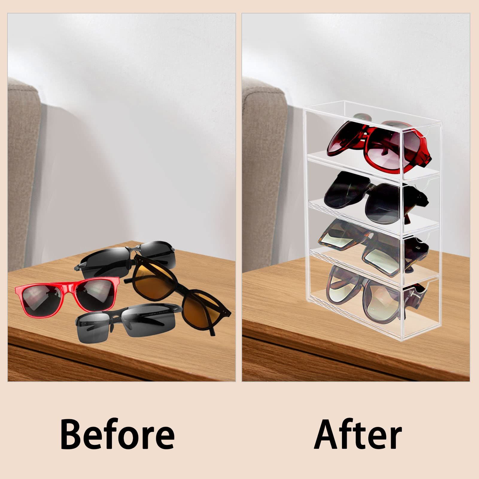 Sunglasses Organizer, Acrylic Eyeglass Case Clear Eyeglass Holder Eyewear view 3