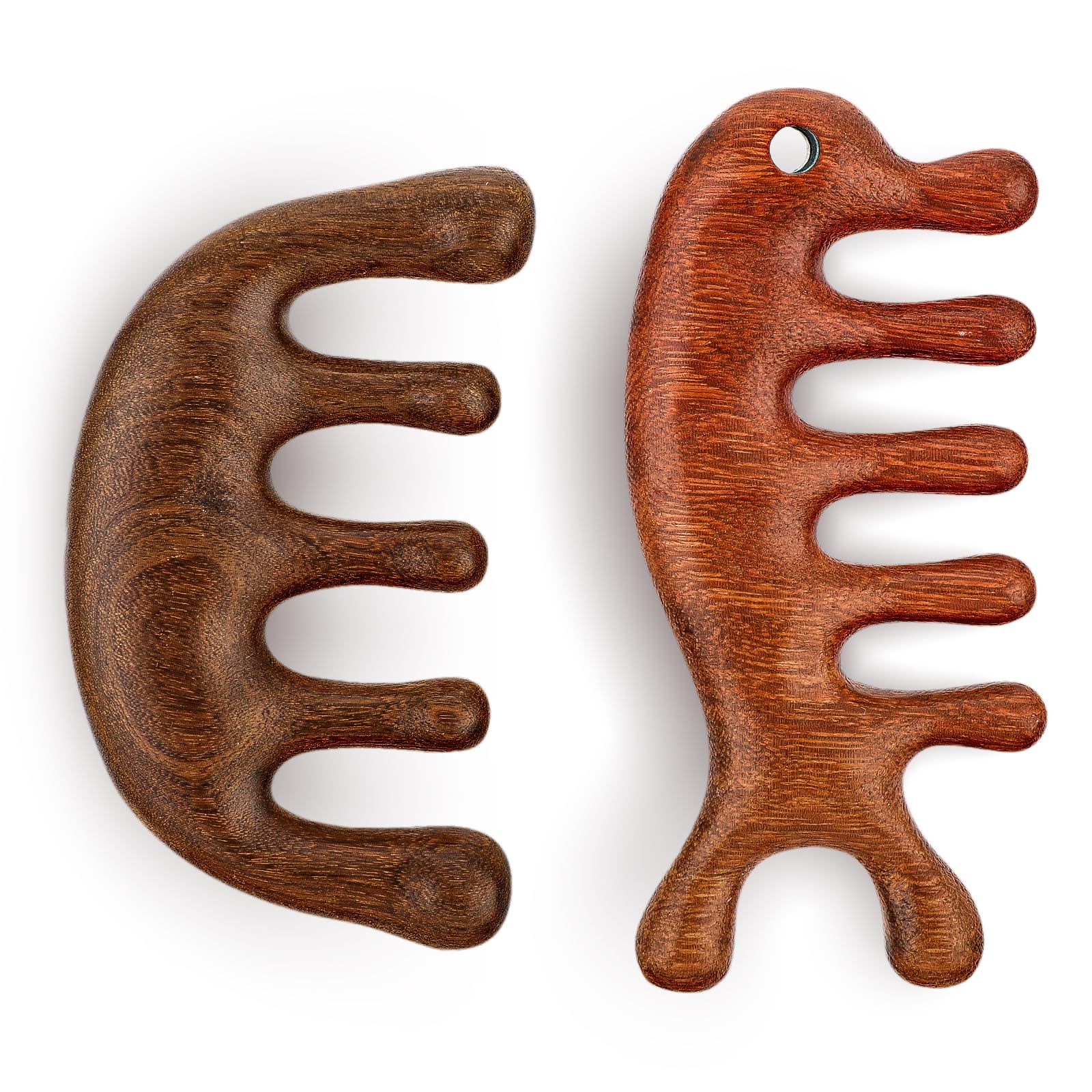 2 Pack Wooden Scalp Massage Comb Massage Comb Hair Massager Scalp Face Massage — image 1
