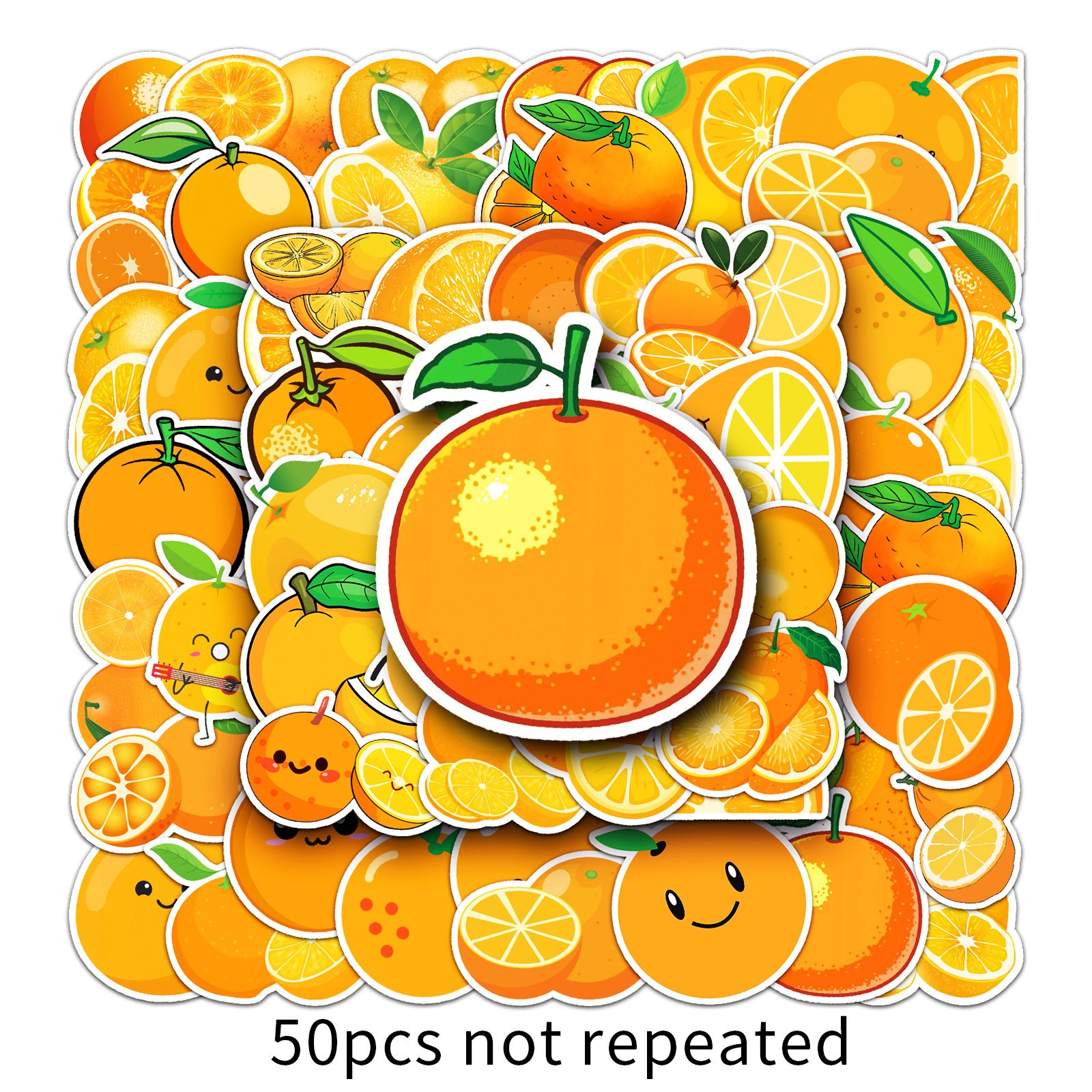 Orange Stickers |50Pcs Orange Waterproof Vinyl Decals for Water Bottles Laptop view 5