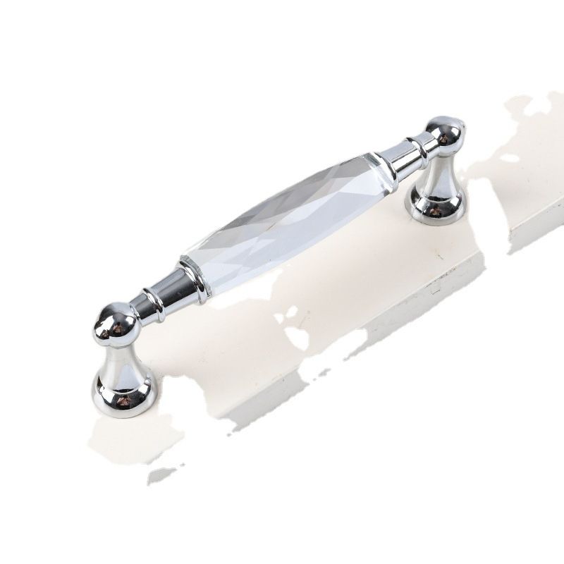 2Pcs Crystal Drawer Pulls Handles 3.75'' Hole to Hole Clear Glass Cabinet view 4