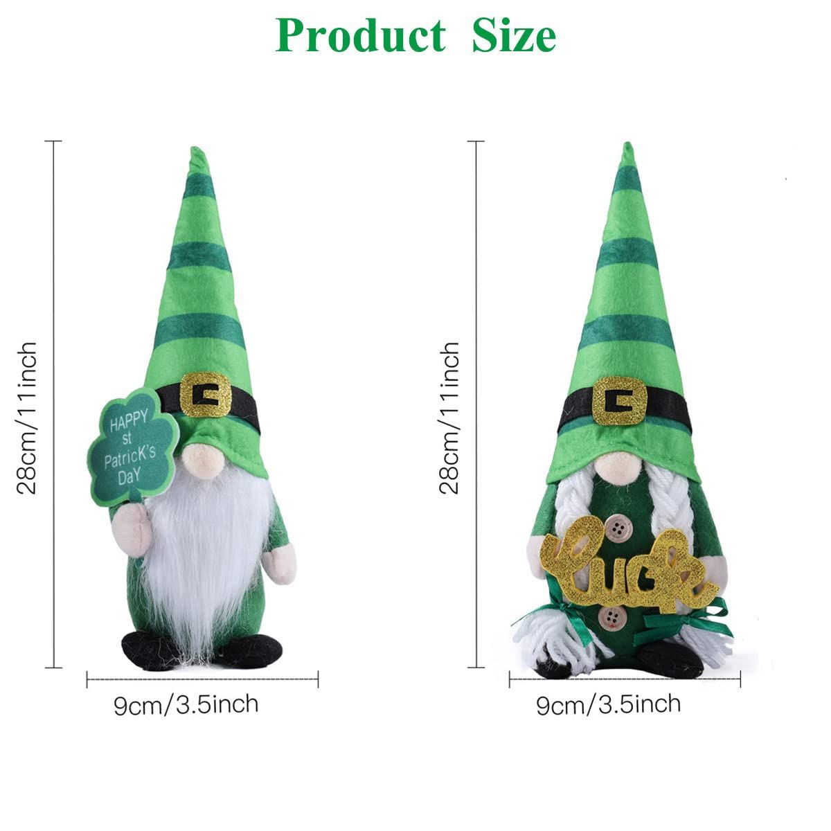 St Patricks Day Gnomes Plush Cute Mr and Mrs Scandinavian Tomte Doll St view 5
