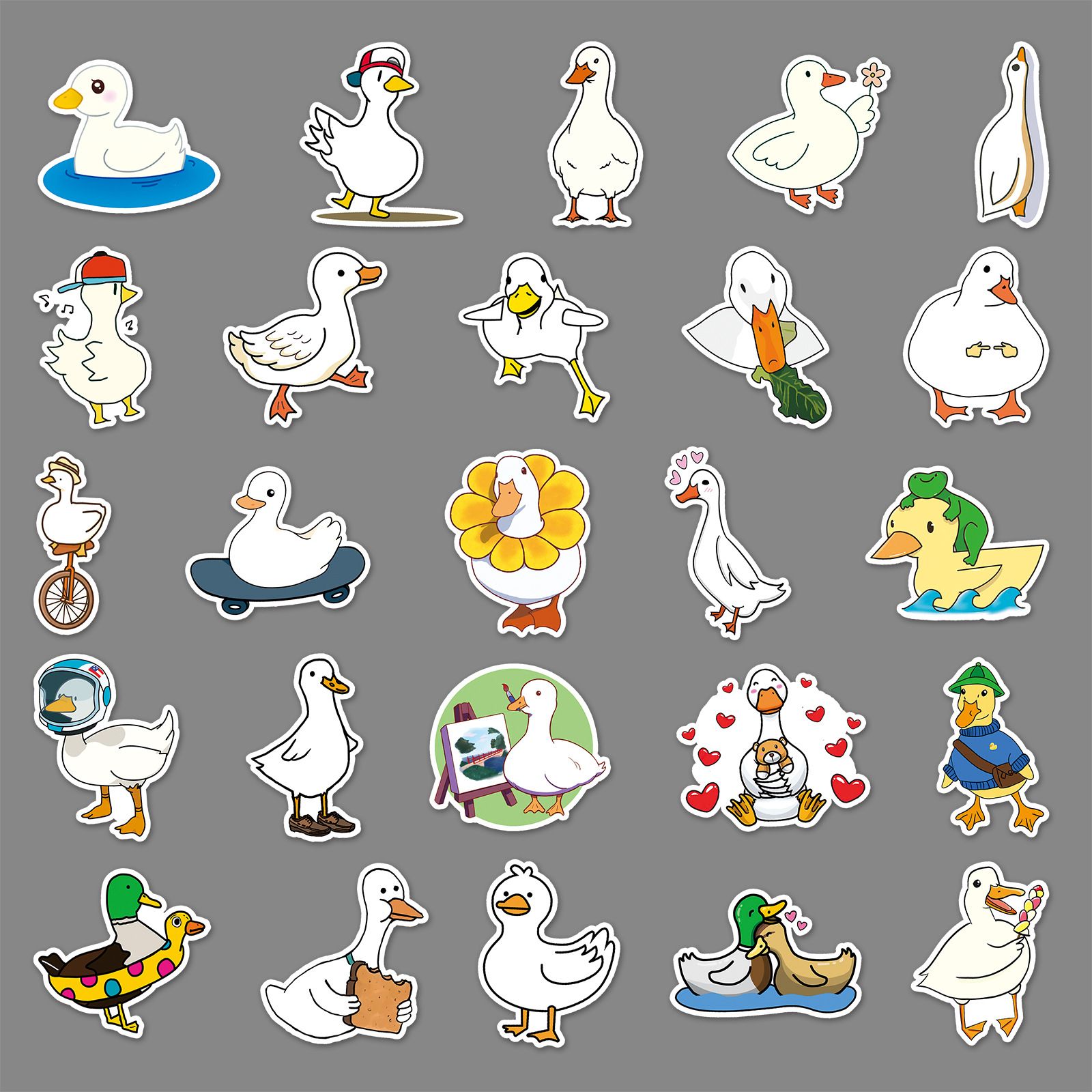 Duck Stickers |50Pcs Duck Waterproof Vinyl Decals for Water Bottles Bicycle view 3