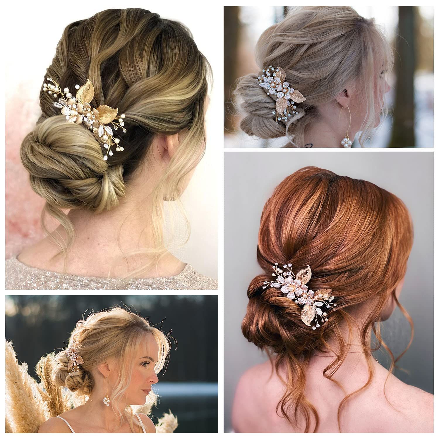 Gold Wedding Hair Comb-Handmade Bridal Hair Clip Wedding Hair Accessories for view 2