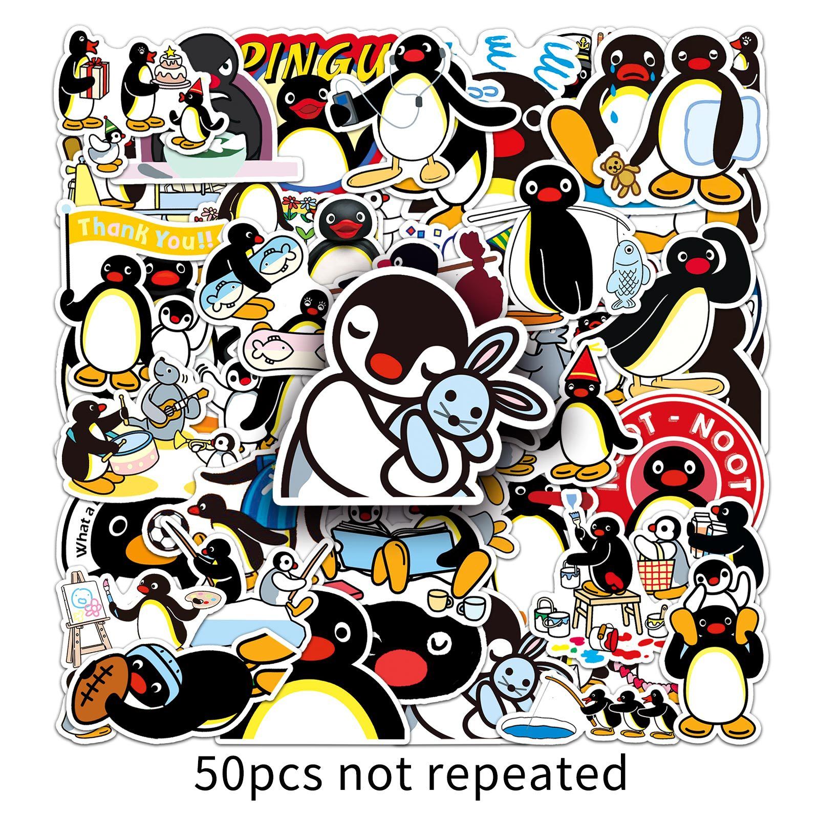 Stickers 50 Pcs Waterproof Cartoon Penguin Stickers for Water Bottle view 5