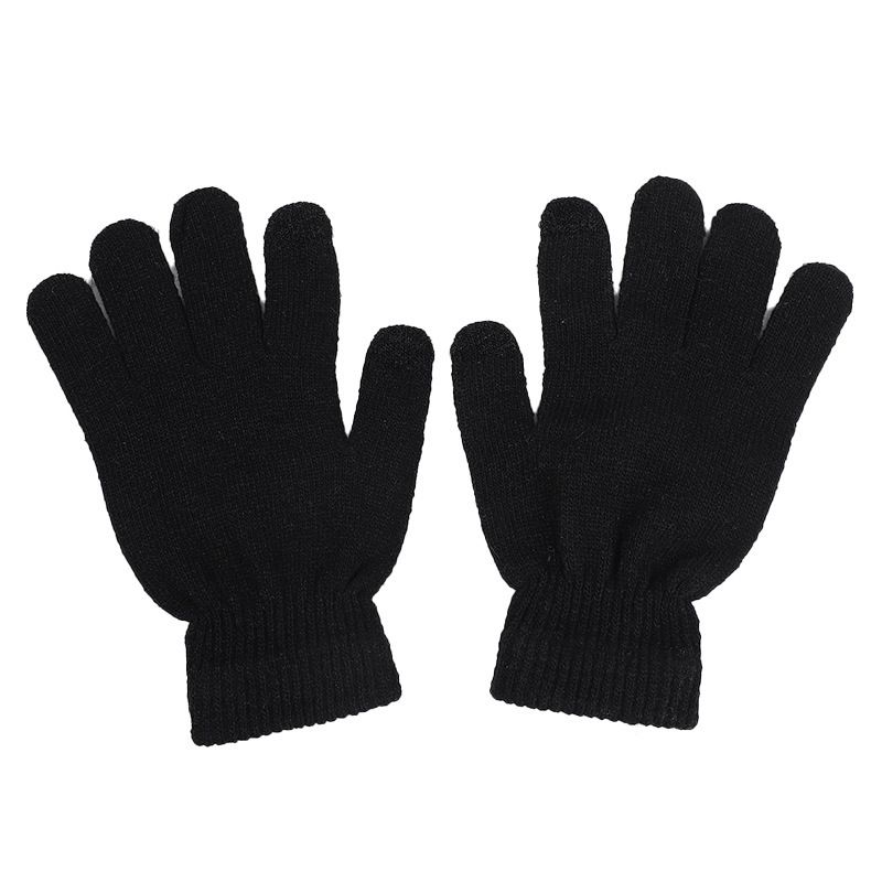 Kids Gloves Boys Winter Gloves Stretchy 5 Fingers Full Fingers Gloves Knitted