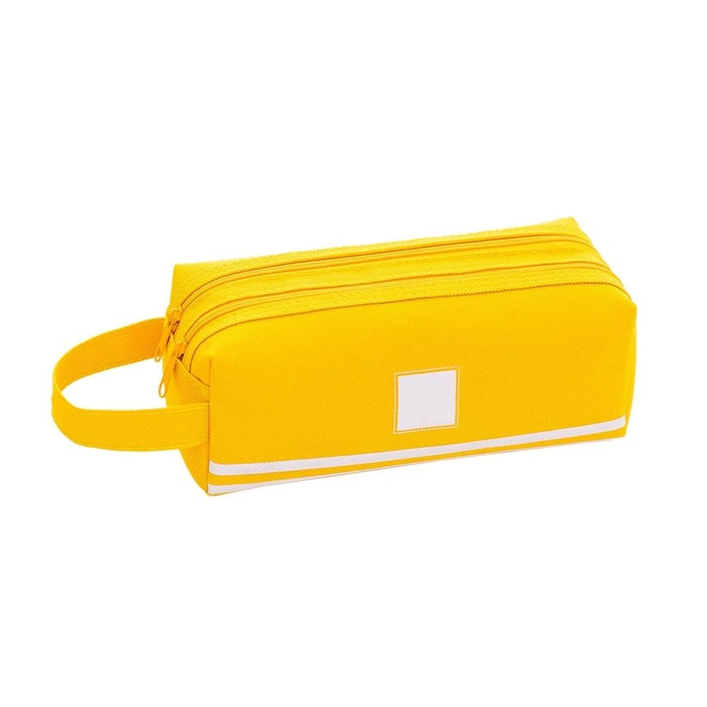 Portable Pencil Case Large Capacity Dual Zipper Organizer Storage Pouch Pen