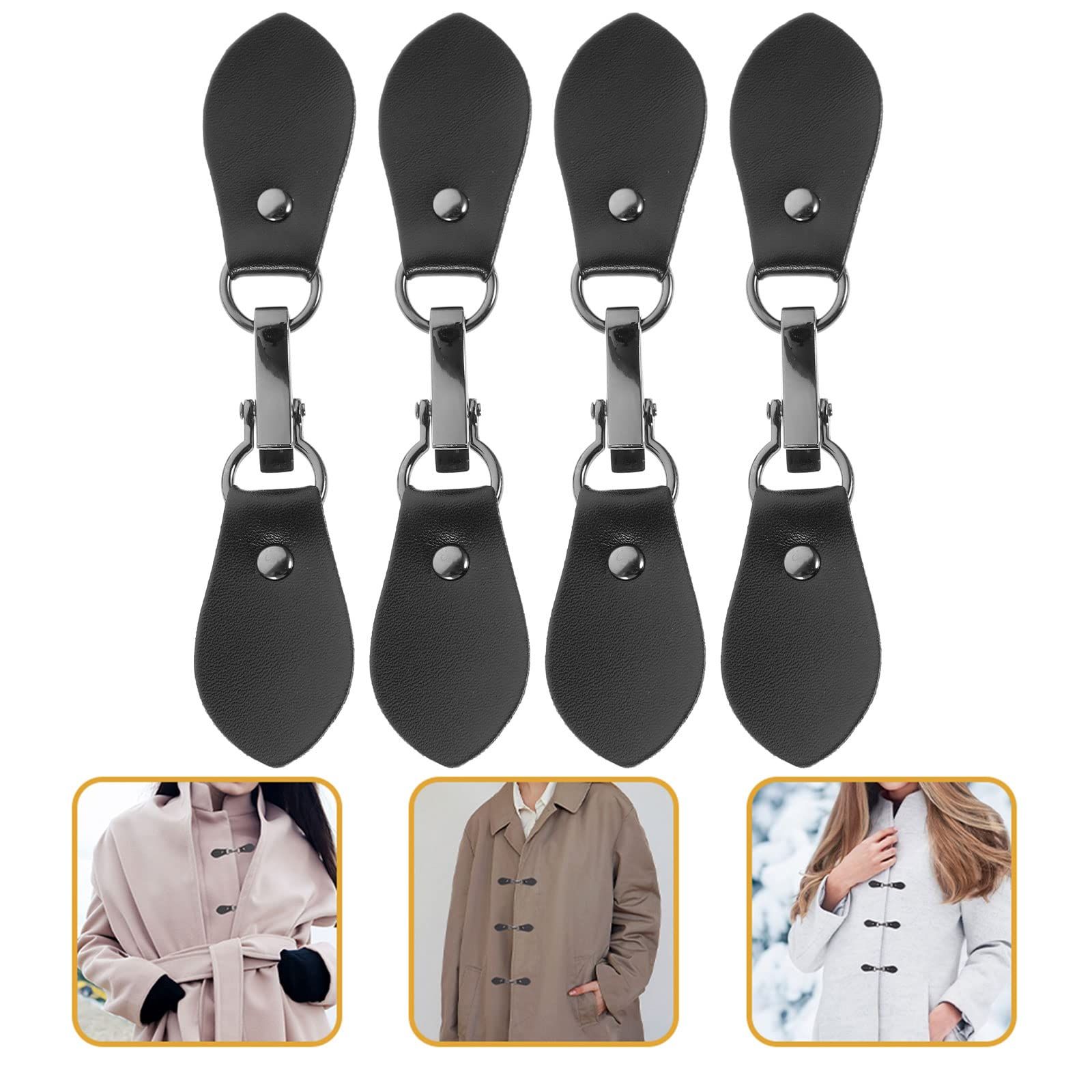 4pcs Leather Tab Closure Clip Holder Buckle Clasp Pin for Poncho Cape Cardigan view 4