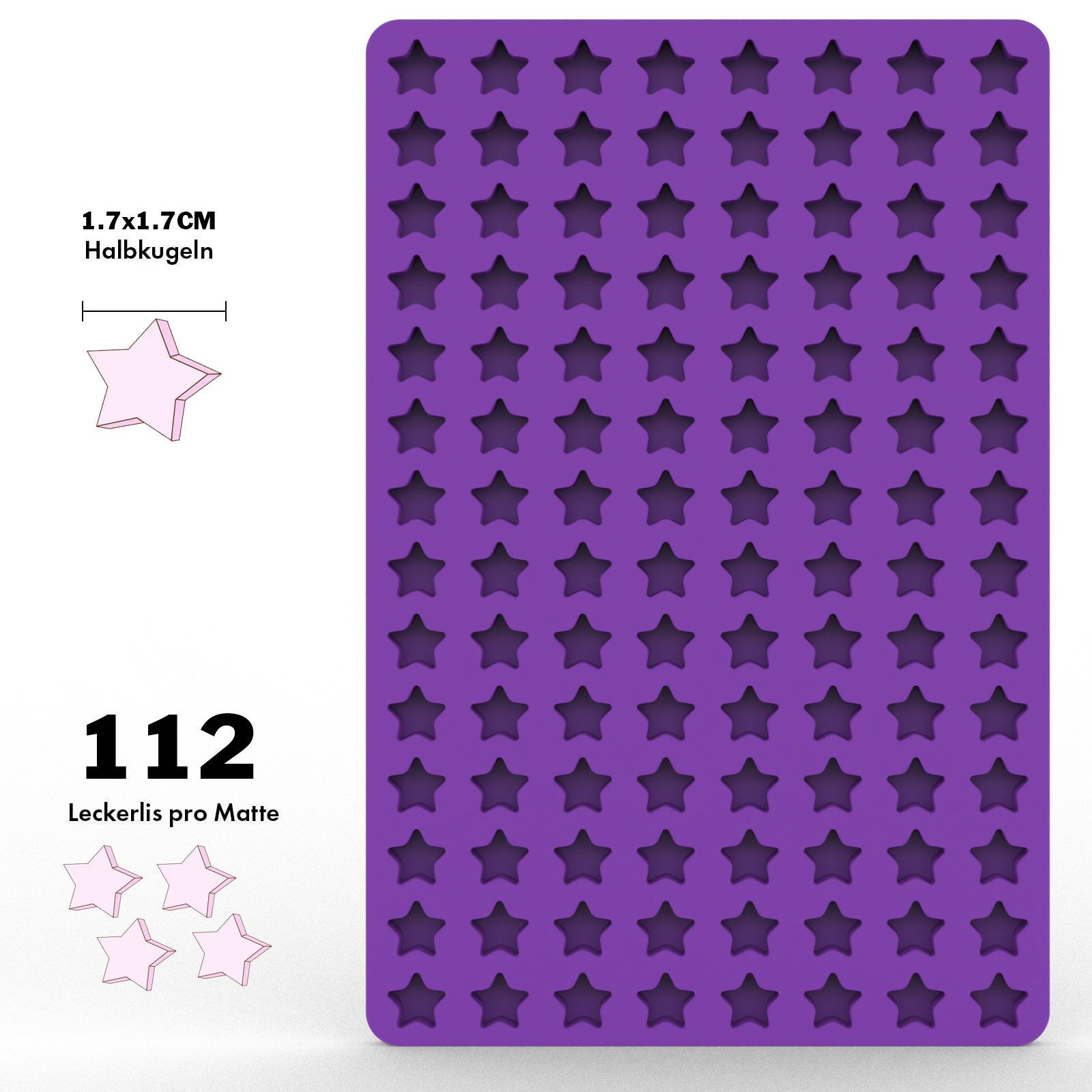 DIY Dog Treat Pan Silicone Mold 112-Cavity Mini Star Mold for Baking Ice Cube view 2