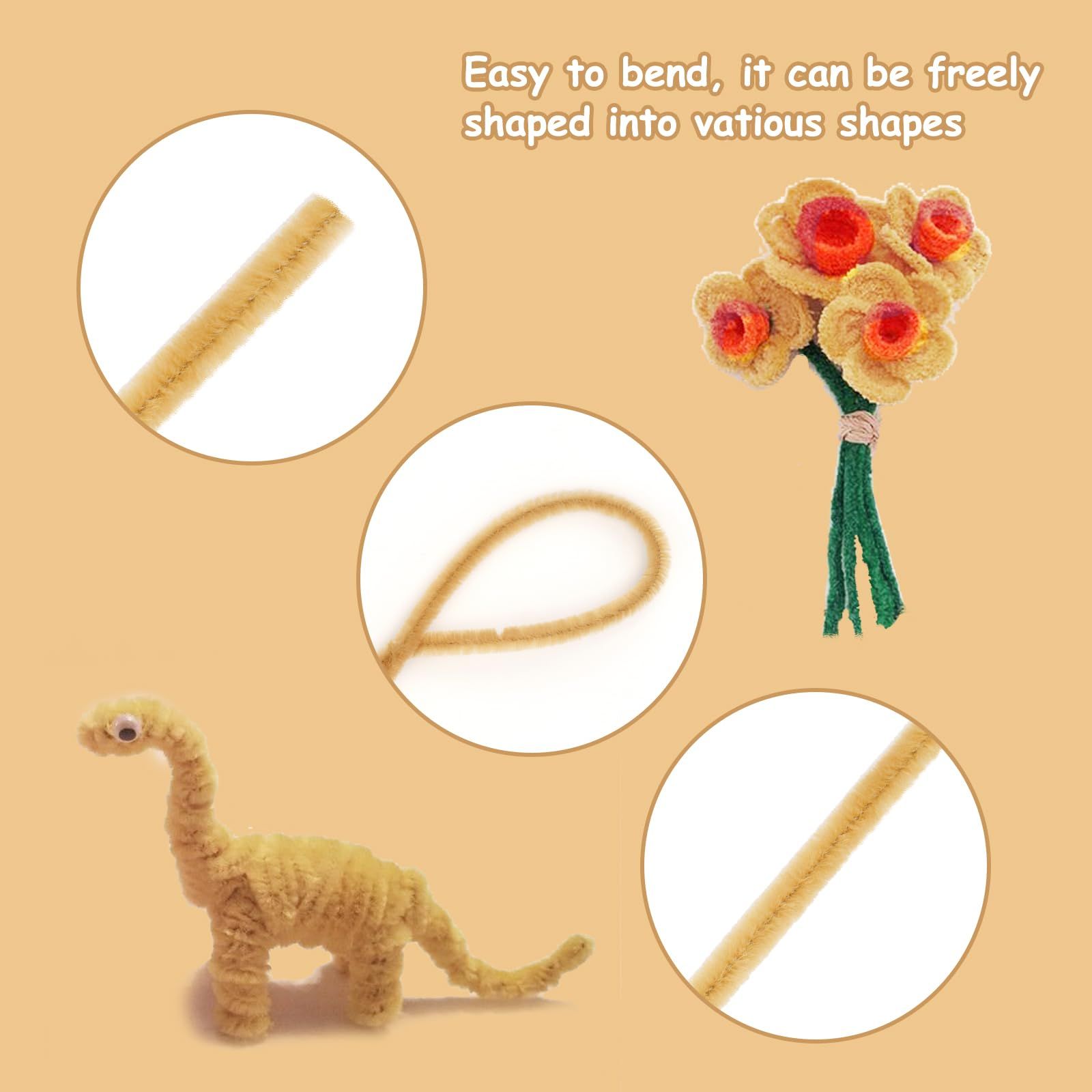 200pcs Pipe Cleaners Chenille Stems for Craft view 5