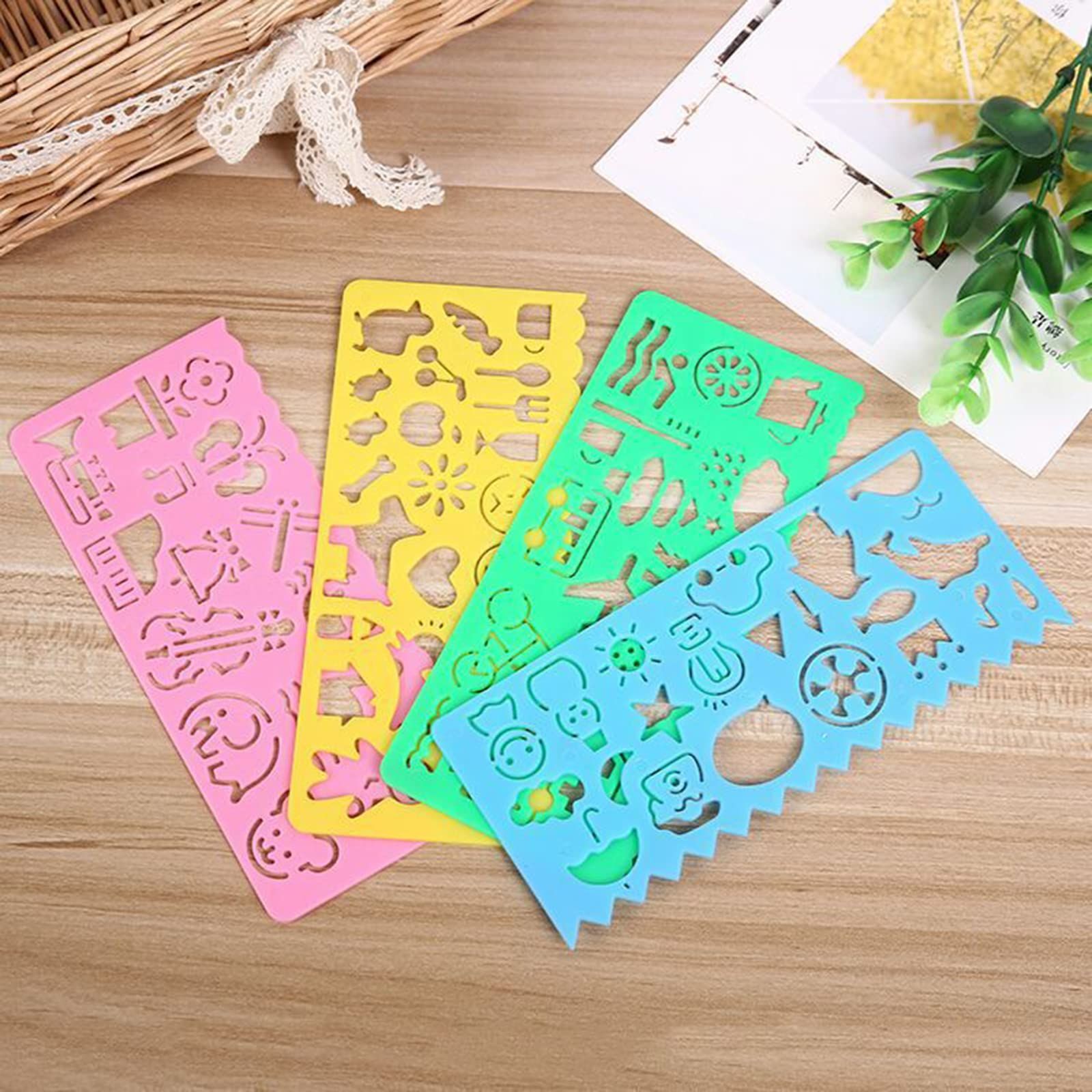 7pcs Geometric Drawings Templates Measuring Geometry Rulers for Design view 4