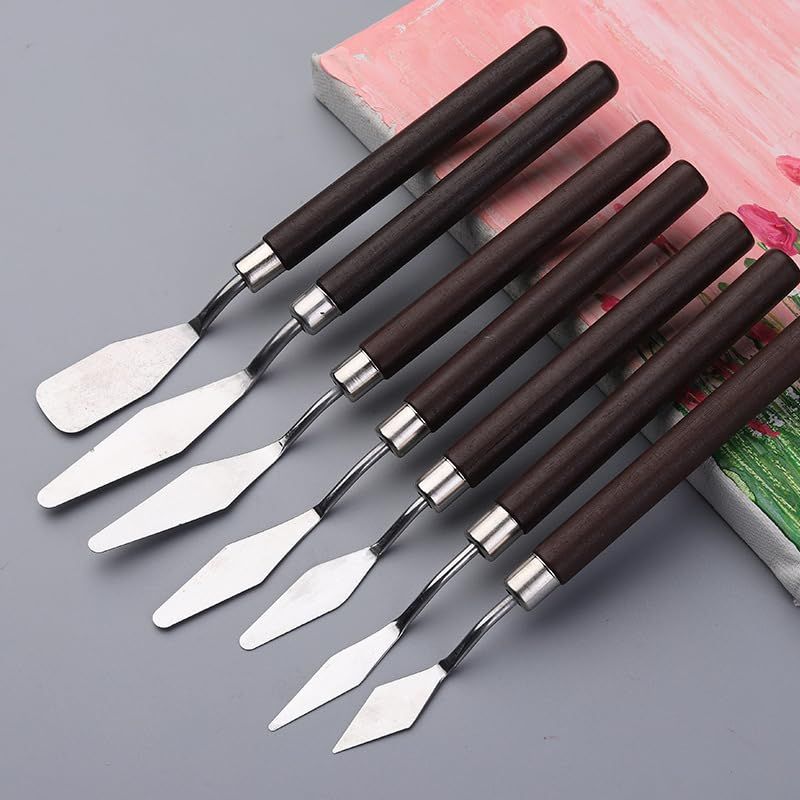 2 Pack Professional Palette Knife Set Painting Stainless Steel Spatula 14