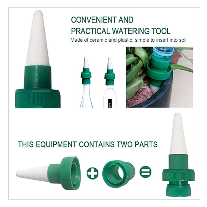 Vacation Plant Waterer, Set of 3 Ceramic Self Watering Cone Spikes, Automatic view 3