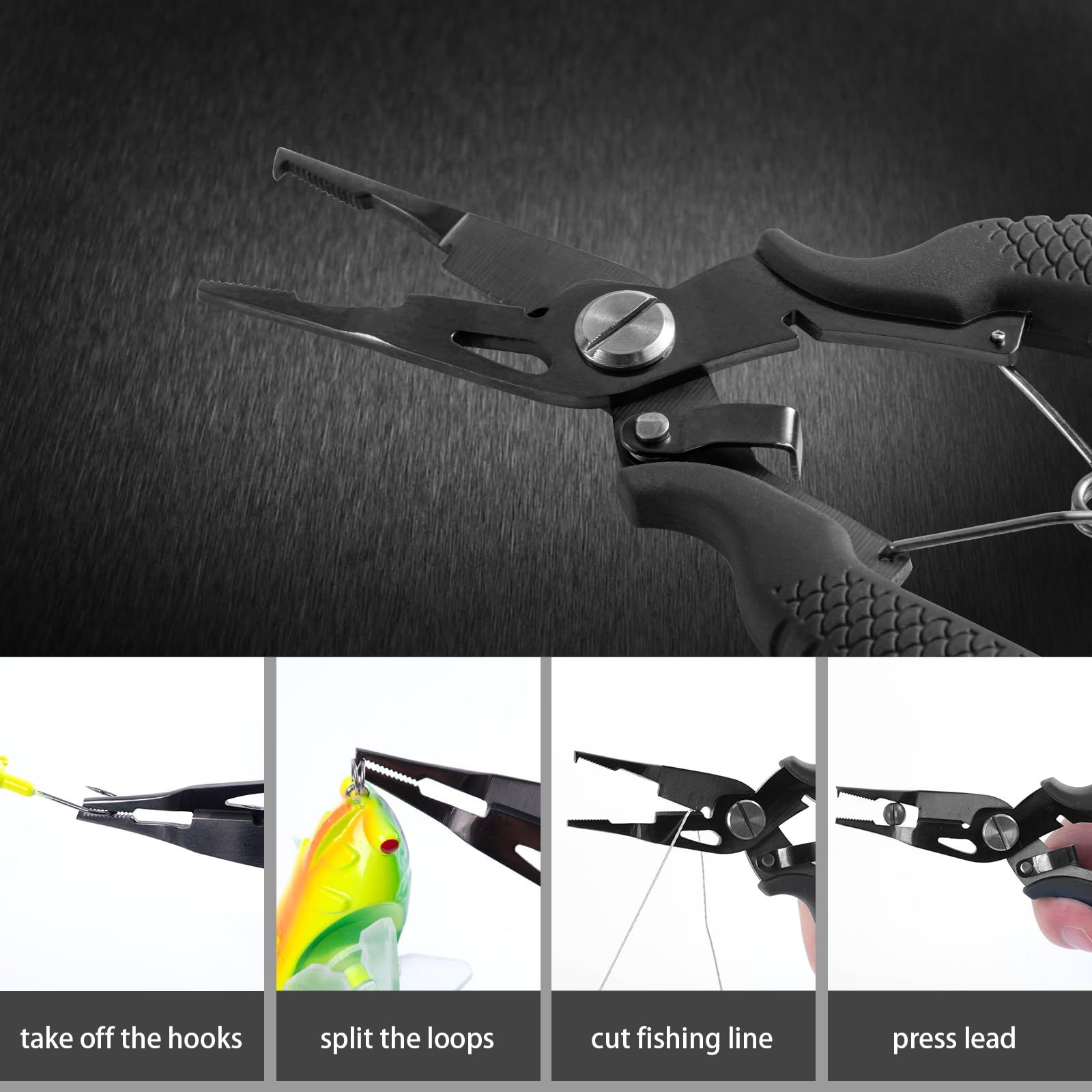 Fishing Pliers, Braid Scissors and Split Ring Pliers, Fishing Hook Remover view 2