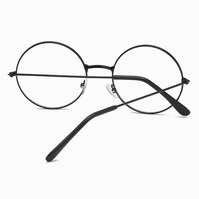 Classic Round Glasses Retro Circle Eyeglasses Clear Lens Metal Frame view 3