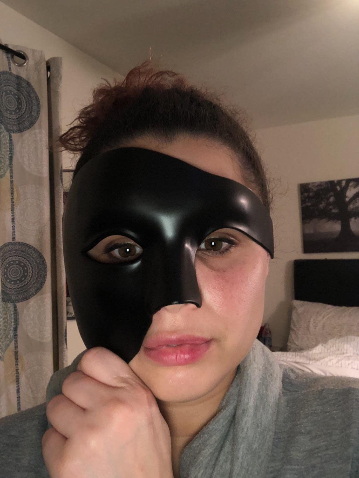 Masquerade Mask Vintage One Eyed Half Face Costume Fits Most Adults view 4