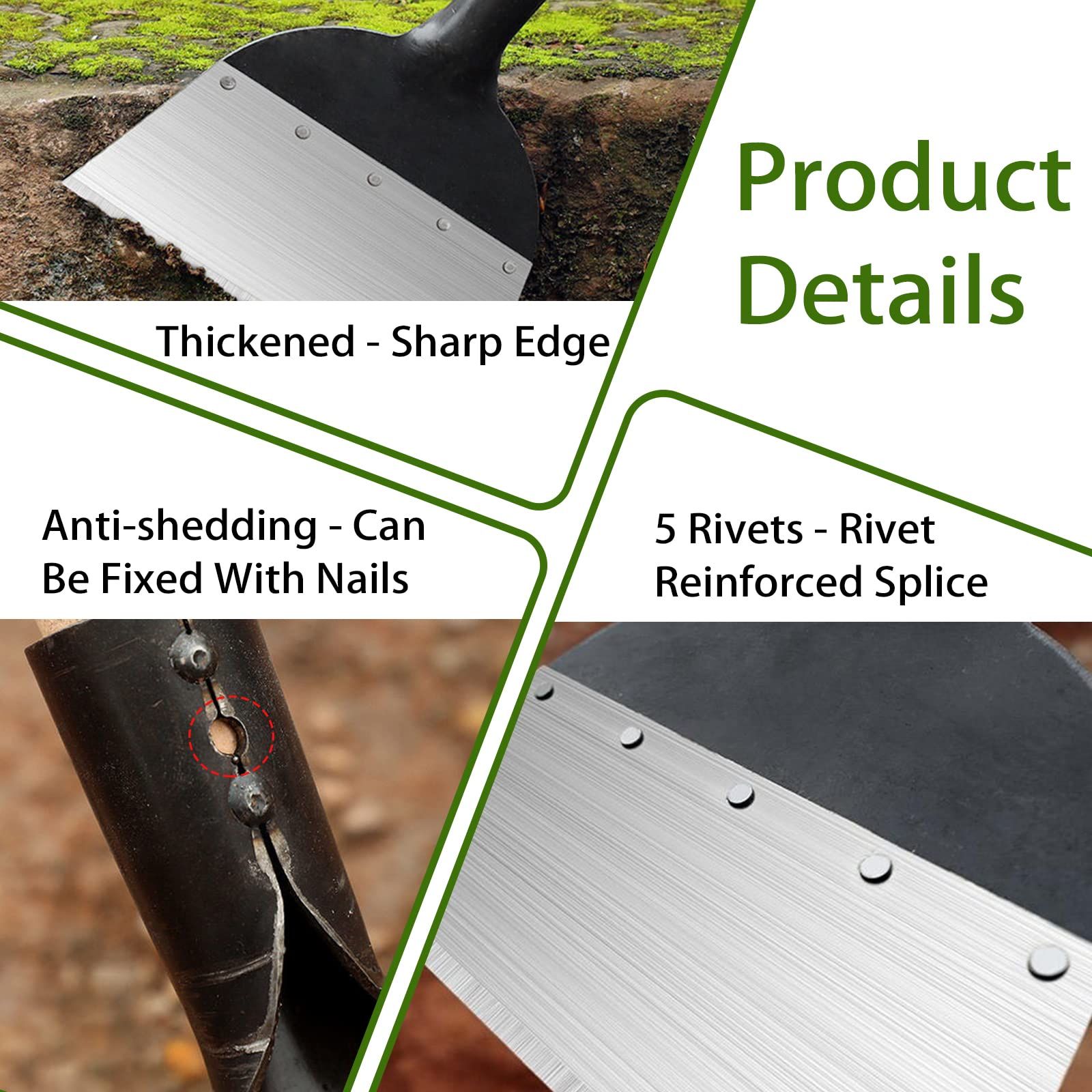 Garden Shovel Snow Shovel Multi-Functional Steel Flat Shovel Garden Spade view 3