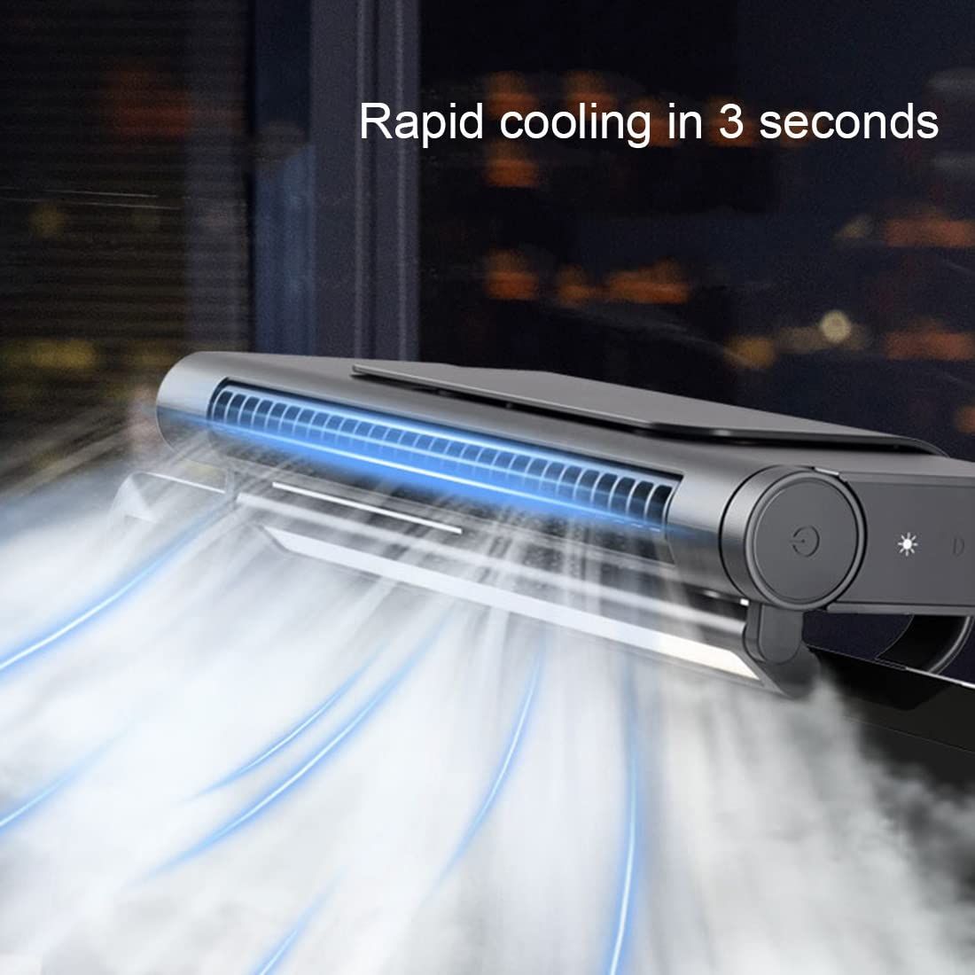 Monitor Fan, Clip-On Computer Fan with LED Light, Infinitely Adjustable Speed view 2