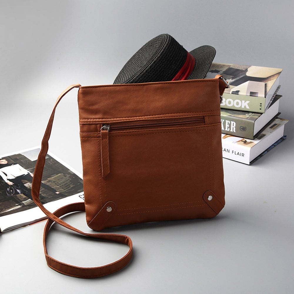 Unisex Cross Body Messenger Bag Made of easy care PU leather Multiple pockets view 2