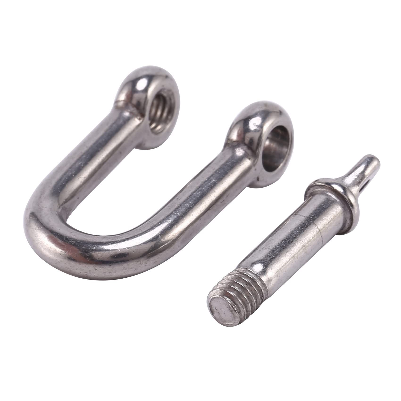 2pcs 304 stainless steel shackle D-type safety U-shaped lifting bow shaped view 3