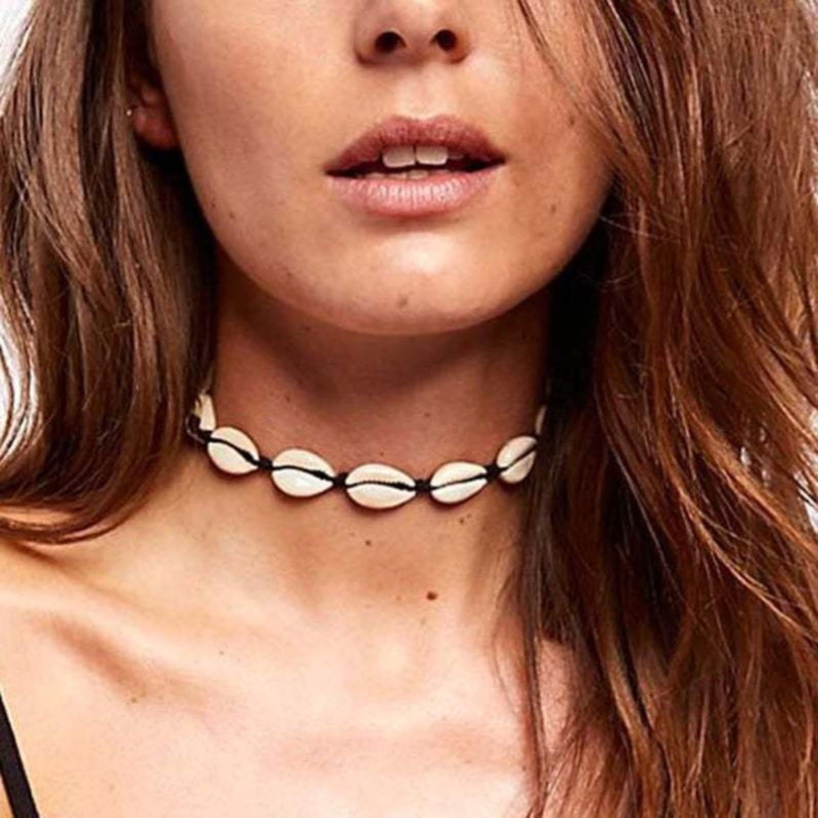 2Pcs Natural Shell Choker Necklace Bracelet Set for Women view 5