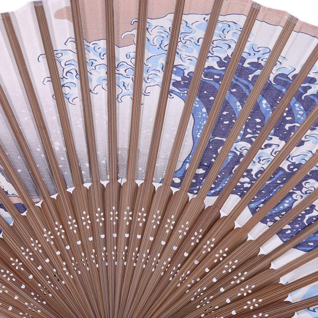 Handmade Folding Fan Chinese Fan Folding Hand Held Silk Bamboo Fan Art Prints view 5