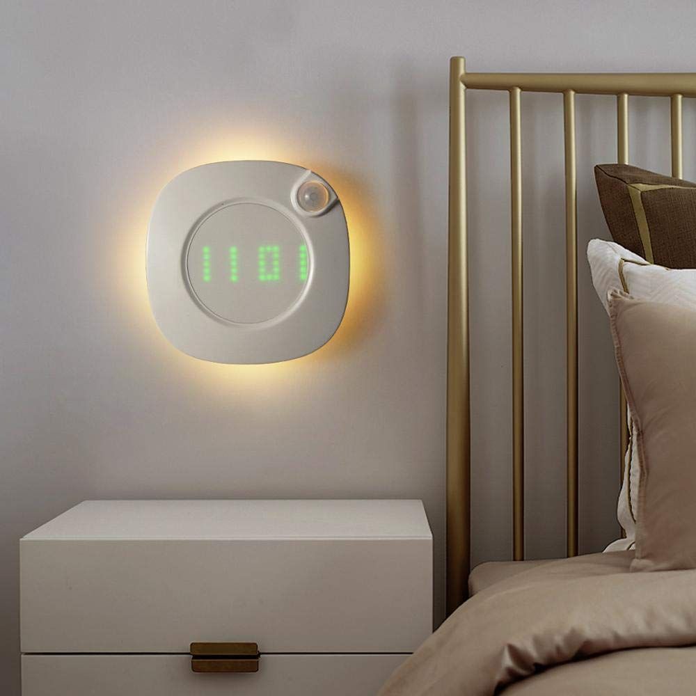 Bedside Clockdigital Alarm Clock Motion Sensor Led Night Light with Digital view 5