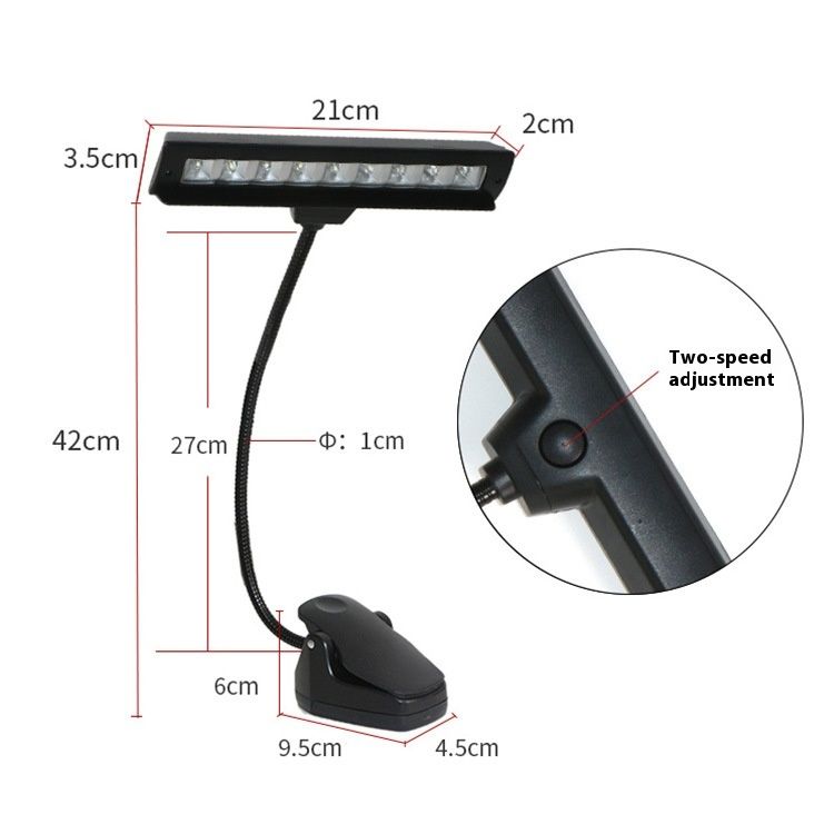 Desk Music Portable Flexible 9 LEDs Clip On Music Stand Light Bedroom Reading view 4