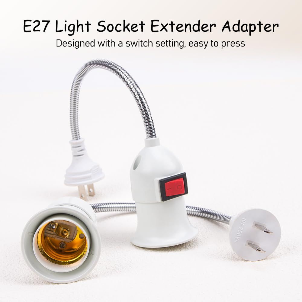 E27 Screw Hose Lamp Head Bendable Light Socket Extender Light Socket Plug view 4