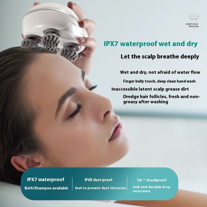 White Electric Scalp Massager view 3