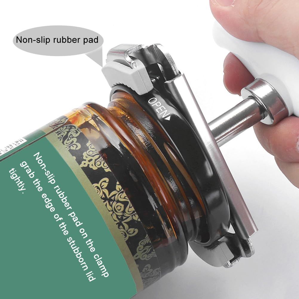 （white）Upgraded Jar Opener Stainless Steel Adjustable Easy Jar Opener with view 4