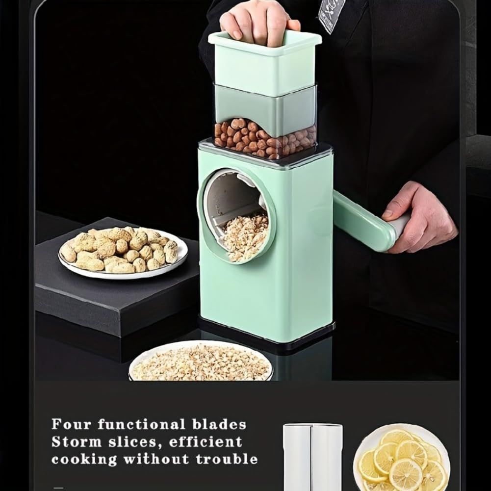 Rotary Cheese Grater Shredder - 3 Interchangeable Blades view 2