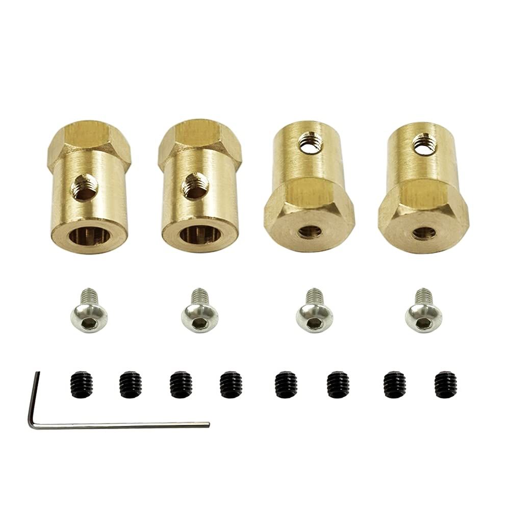 4pcs Brass combination wheel hub hexagonal adapter modified metal adapter 5mm — image 1